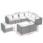 vidaXL Salon de jardin 9 Pièces avec coussins Résine tressée Marron
