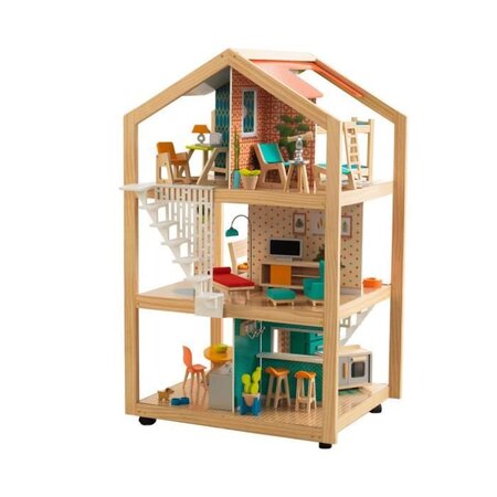 KIDKRAFT - Maison de poupées en bois So Stylish avec EZ Kraft Assembly