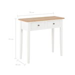 vidaXL Table de console et coiffeuse Blanc 79x30x74 cm Bois