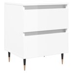 vidaXL Tables de chevet 2 Pièces blanc brillant 40x35x50 cm