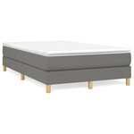 vidaXL Lit à sommier tapissier avec matelas Gris foncé 120x200cm Tissu