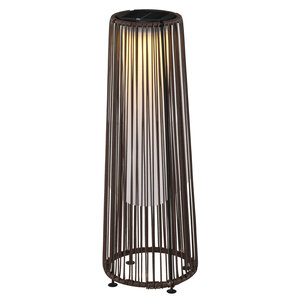 Outsunny Lampadaire LED de jardin style colonial dim. Ø 21 5 x 61H cm résine tressée filaire chocolat