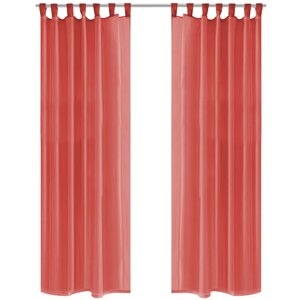 vidaXL Rideau occultant 2 Pièces Voile 140 x 225 cm Rouge