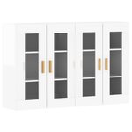 vidaXL Armoires murales 2 Pièces blanc brillant bois d'ingénierie