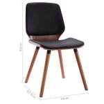 vidaXL Chaises à manger lot de 4 noir similicuir
