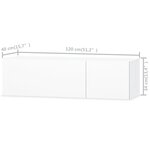 vidaXL Meuble TV Aggloméré 120x40x34 cm Blanc brillant