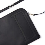 Grande Pochette Zippée Pour Ordinateur 14'' - Noir - 100  Cuir - Homme - Ordinateur - Renfort En Mousse - Double Porté - Draeger paris