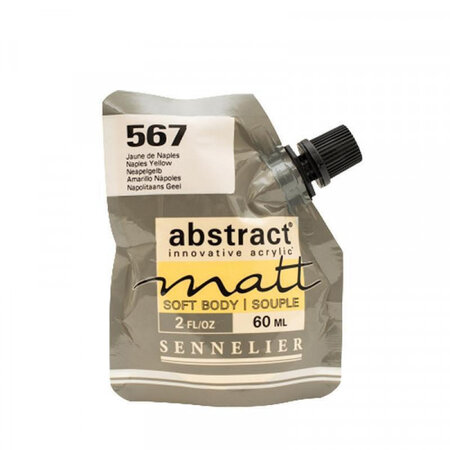 Peinture acrylique abstract matt - jaune de naples - sachet 60ml - sennelier