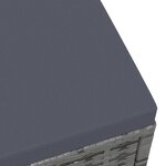 vidaXL Tabouret de jardin avec coussin Gris Résine tressée