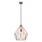 Eglo lampe suspendue carlton couleur de cuivre 49258
