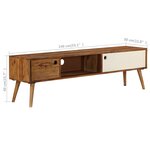 vidaXL Meuble TV 140 x 30 x 40 cm Bois solide