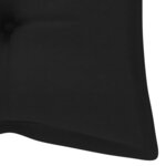 vidaXL Banc de jardin avec coussin noir 120 cm Bois de teck massif