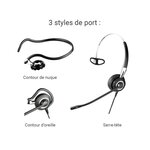 Jabra biz 2400 ii casque mono supra-auriculaire quick disconnect - casque léger filaire antibruit avec voix hd et coussinet soup