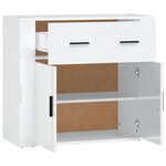 vidaXL Buffet Blanc brillant 80x33x70 cm Bois d'ingénierie