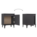vidaXL Table de chevet avec pieds en métal Gris 40x30x50 cm