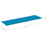 vidaXL Chaise longue à bascule avec coussin Bois de teck solide