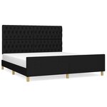 vidaXL Cadre de lit avec tête de lit Noir 180 x 200 cm Tissu