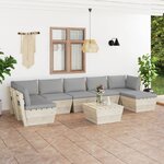 vidaXL Salon de jardin palette 8 Pièces avec coussins Épicéa imprégné