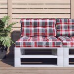 vidaXL Coussin de palette motif à carreaux rouge 70x40x12 cm tissu