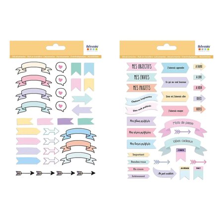 2 planches de décalcomanies pour planner - Etiquettes & bannières