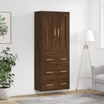 vidaXL Buffet haut Chêne marron 69 5x34x180 cm Bois d'ingénierie