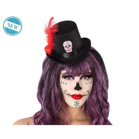 ATOSA - Chapeau Squelette Adulte Noir et Rouge