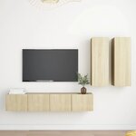 vidaXL Ensemble de meubles TV 4 Pièces Chêne sonoma Aggloméré