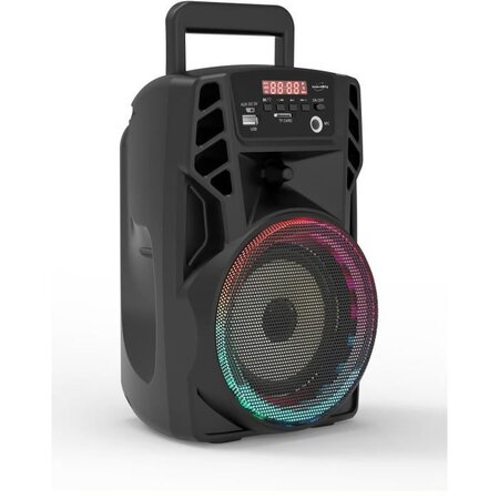 INOVALLEY HP72BTH - Enceinte lumineuse karoké Bluetooth 20W - Lumieres LED colorées synchronisées - Radio FM, USB, Entrée micro
