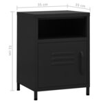 vidaXL Tables de chevet 2 Pièces Noir 35x35x51 cm Acier