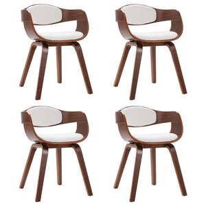 vidaXL Chaises à manger lot de 4 bois courbé et similicuir