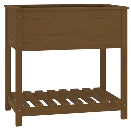vidaXL Jardinière avec étagère Marron miel 82 5x54x81 cm Bois de pin