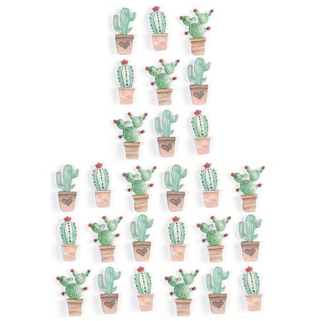 27 stickers 3D cactus mexicains 4 5 cm