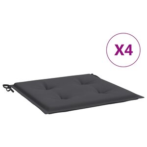 vidaXL Coussins de chaise de jardin 4 Pièces anthracite 40x40x3 cm