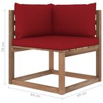 vidaXL Salon palette de jardin 3 Pièces et coussins Bois de pin imprégné