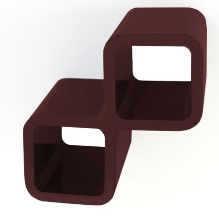 Etagere mur cubes Bouteilles de vin brun fonce