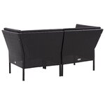 vidaXL Salon de jardin 6 Pièces avec coussins Résine tressée Noir