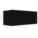 vidaXL Ensemble de meuble TV 2 Pièces Noir Aggloméré