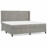 vidaXL Lit à sommier tapissier et matelas Gris clair 200x200cm Velours