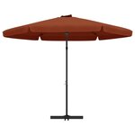 vidaXL Parasol d'extérieur avec mât en acier 300 cm Terre cuite
