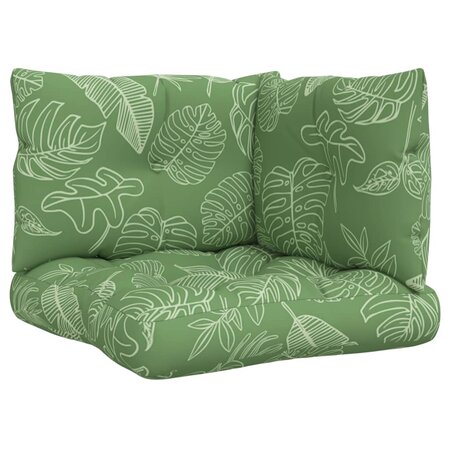 vidaXL Coussins de palette 3 Pièces motif de feuilles tissu Oxford