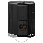 vidaXL Haut-parleurs stéréo muraux 2 Pièces noir intérieur extérieur 80 W