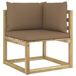 vidaXL Salon de jardin 7 Pièces avec coussins bois de pin imprégné