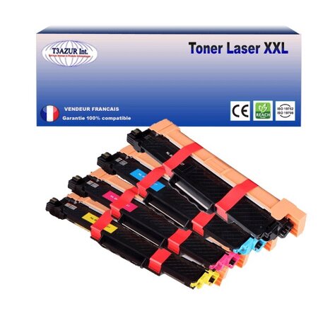 4 Toners compatibles avec TN247 pour Brother HL-L3210CW, L3230CDW, L3270CDW, L3280CDW - 2 300 pages - T3AZUR