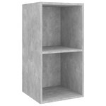 vidaXL Meuble TV mural Gris béton 37x37x72 cm Aggloméré
