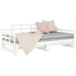 vidaXL Lit coulissant Blanc Bois de pin solide 2x(90x200) cm