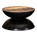 vidaXL Table basse Bois de récupération massif Base noire 60x60x33 cm