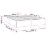 vidaXL Cadre de lit Marron foncé 140x200 cm Tissu