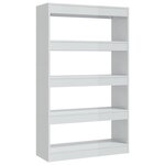 vidaXL Bibliothèque/Séparateur de pièce Blanc brillant 80x30x135 cm