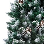 vidaXL Sapin de Noël avec pommes de pin et neige blanche 150 cm