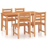 vidaXL Ensemble à dîner de jardin 5 Pièces Bois de teck massif